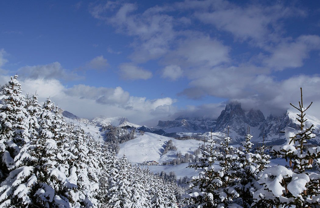 Inverno sull'Alpe di Siusi in Alto Adige